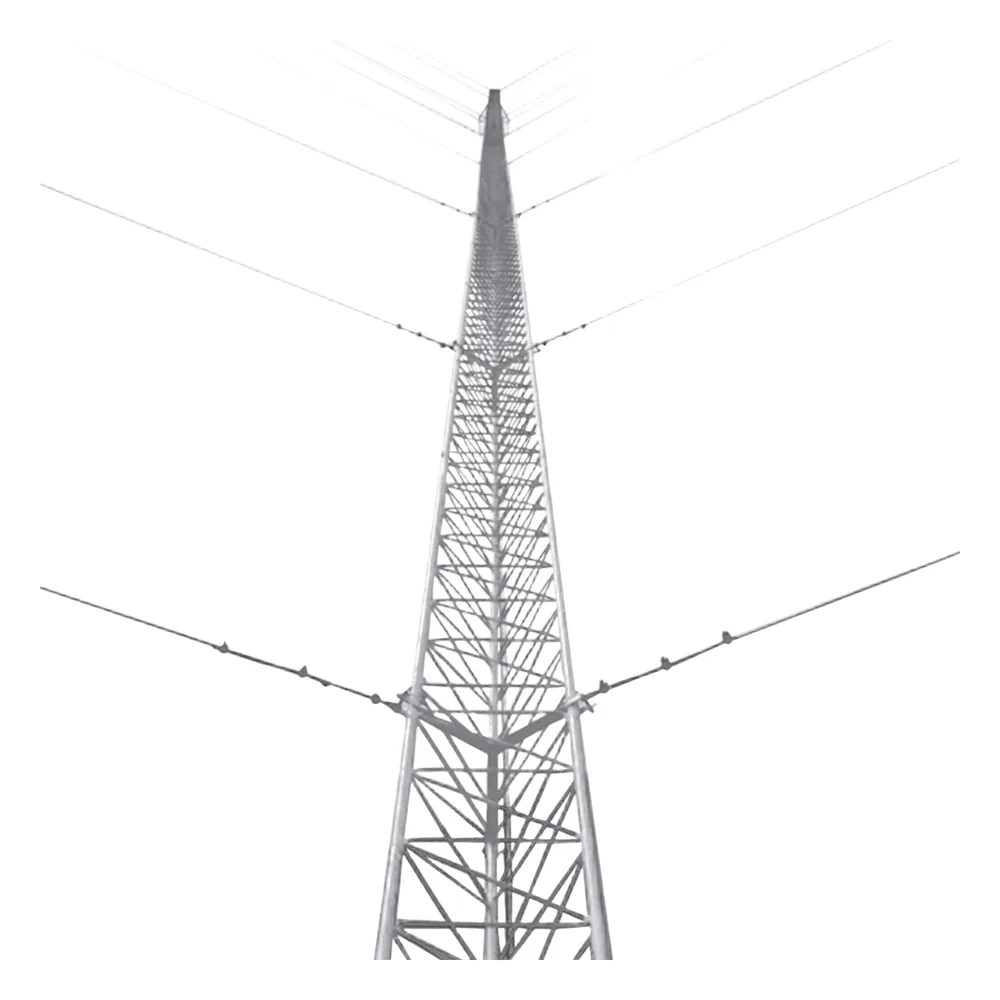 Kit de Torre Arriostrada de Piso de 33 m Altura con Tramo STZ45G Galvanizado por Inmersión en Caliente (No incluye retenida).