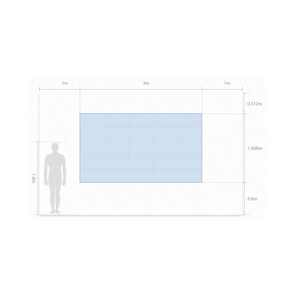 Kit de Videowall LED pitch 1.8 / 3.0 x 1.68 Metros / Diagonal 135" / Resolución 1600 x 900 / Instalación a Pared – vista 2