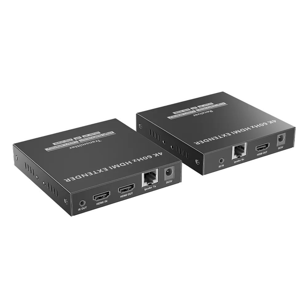 Kit Extensor HDMI para distancias de 120 metros | Soporta resolución 4K @60Hz | Cat 6, 6a y 7 | Salida Loop en el Tx para visualización local | Soporta control remoto del equi – vista 3