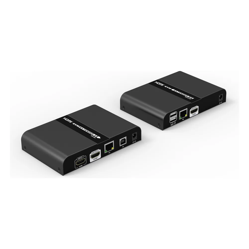 Kit extensor KVM (HDMI y USB 2.0) hasta 100 metros | Resolución 4K @ 30 Hz | Cat 6/6A/7 | CERO LATENCIA | Salida Loop | Soporta Switch Gigabit para control KVM múltiple | Soporta hasta 253 – vista 4