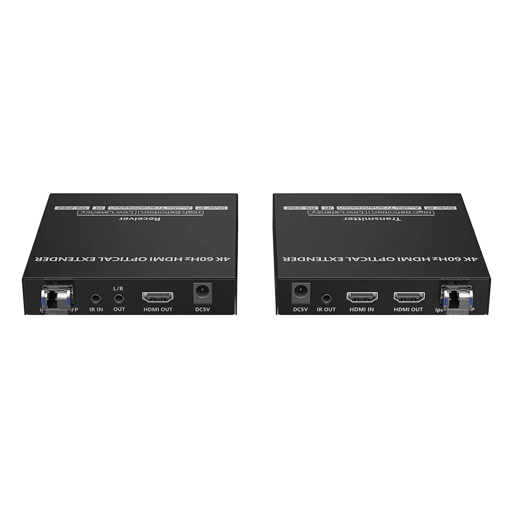 Kit extensor por fibra óptica | Hasta 40 kilómetros|  4K@60Hz | con IR | RS232 – vista 4