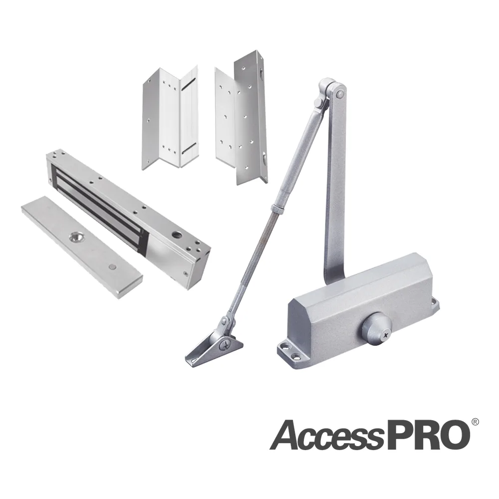 KIT INC CHAPA MAGNETICA DE 600LBS  / MONTAJE TIPO Z Y L  / CIERRA PUERTAS