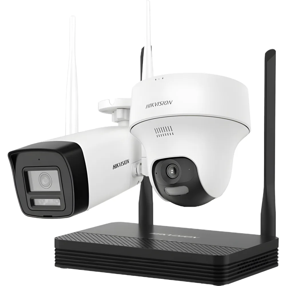 Kit IP Inalámbrico 4 Megapixel / NVS 4 Canales / 1 Cámara Bala Exterior + 1 Cámara Turret Interior con Lente 2.8 mm y Dual Light / Audio Bidireccional (Micrófono y Bocina) / Soporta Micro SD de 512 GB – vista 2