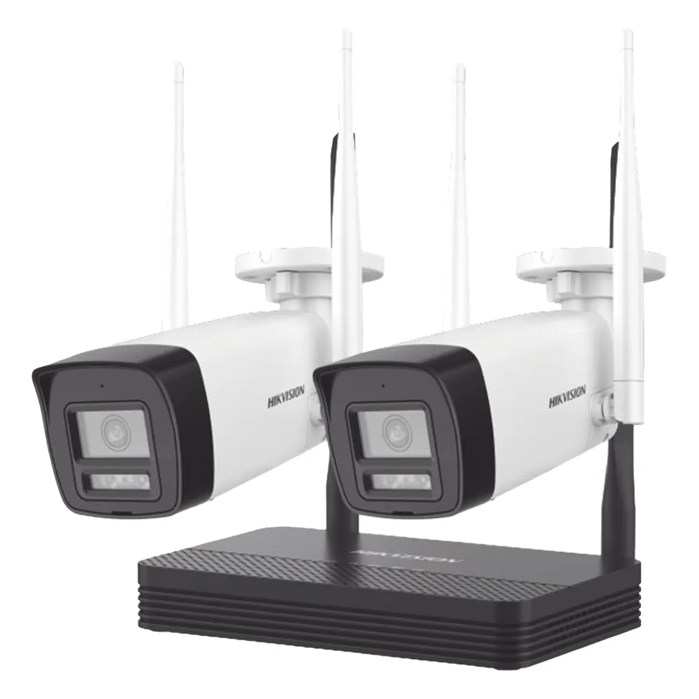 Kit IP Inalámbrico 4 Megapixel / NVS 4 Canales / 2 Cámaras Bala para Exterior con Lente 2.8 mm y Dual Light (30 mts IR + 30 mts Luz Blanca) / Audio Bidireccional (Micrófono y Bocina) / Soporta Micro SD de 512 GB – vista 2