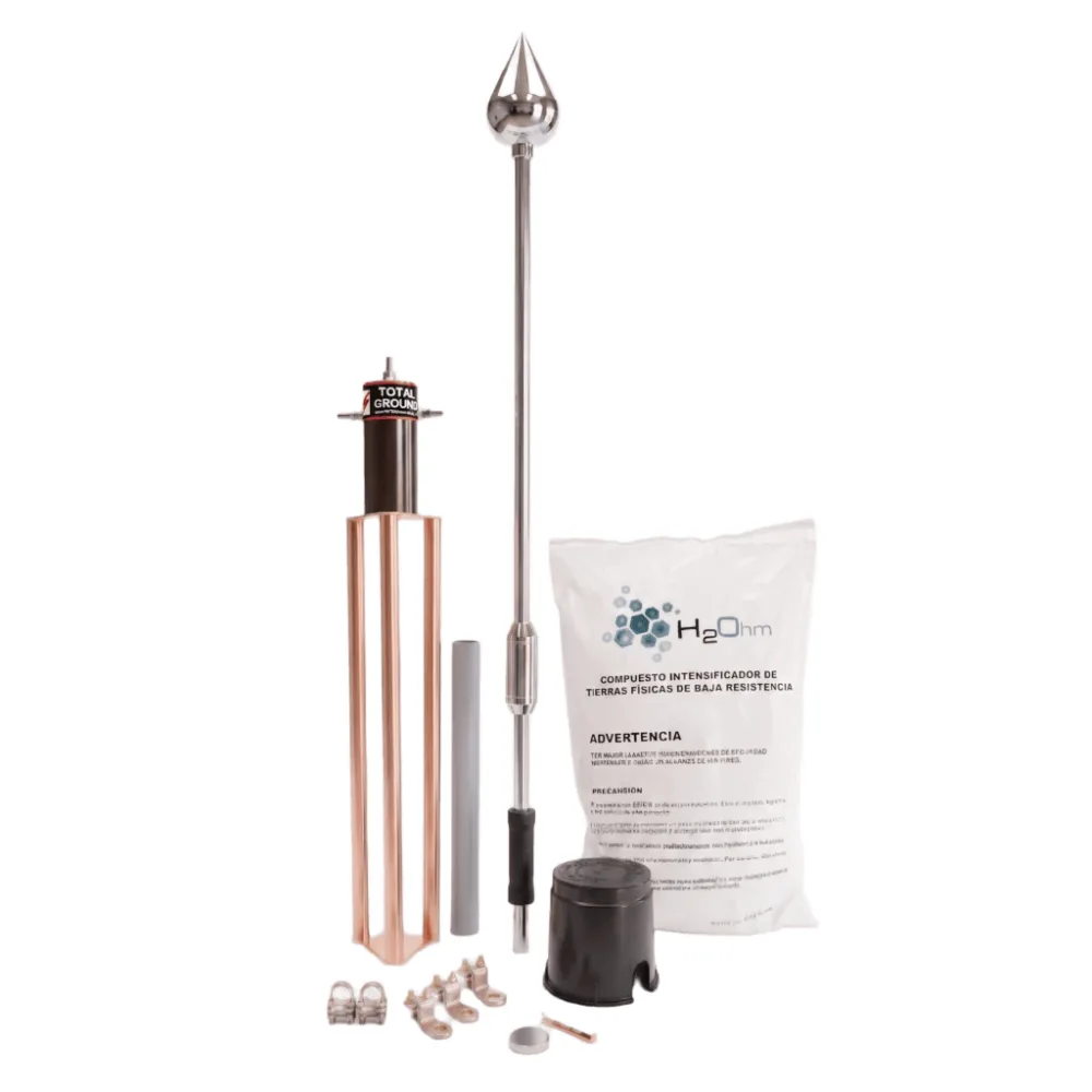Kit Pararrayo con Punta de Aluminio con Avance de Cebado de 30 m. y Accesorios de Instalación en Torre.