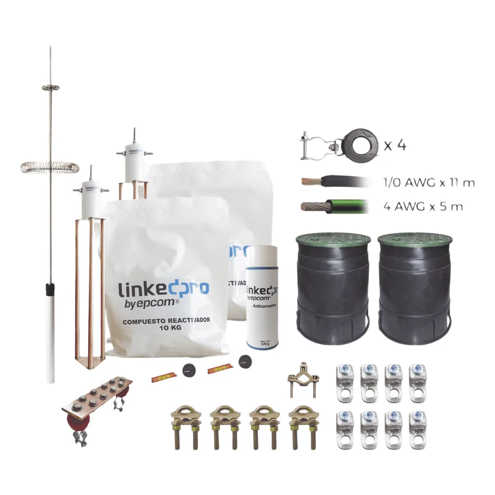 Kit Pararrayo  LINKEDPRO con Accesorios de Instalación en Torre de Hasta 6 m de Altura.