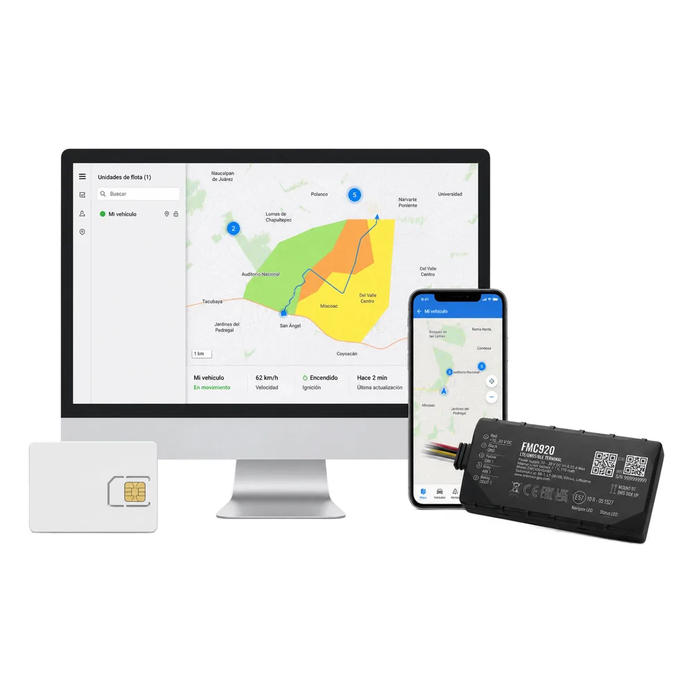 Kit Rastreador Vehicular 4G LTE CAT 1 y 2G/ Anualidad de SIM600MB1Y / Anualidad de EPCOMGPSCODE