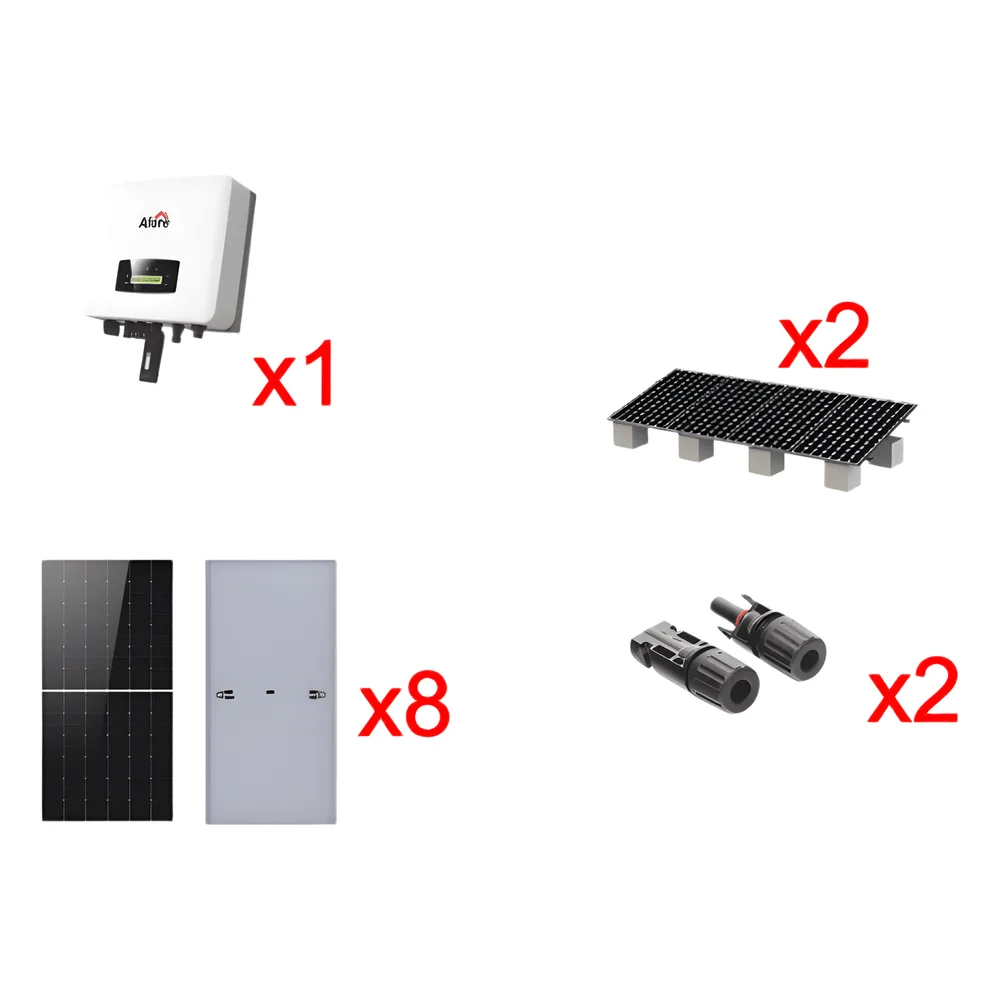 Kit Solar Interconexion 5kW 220Vca / Inversor AFORE / 8 Paneles de 645W / Montaje Incluido