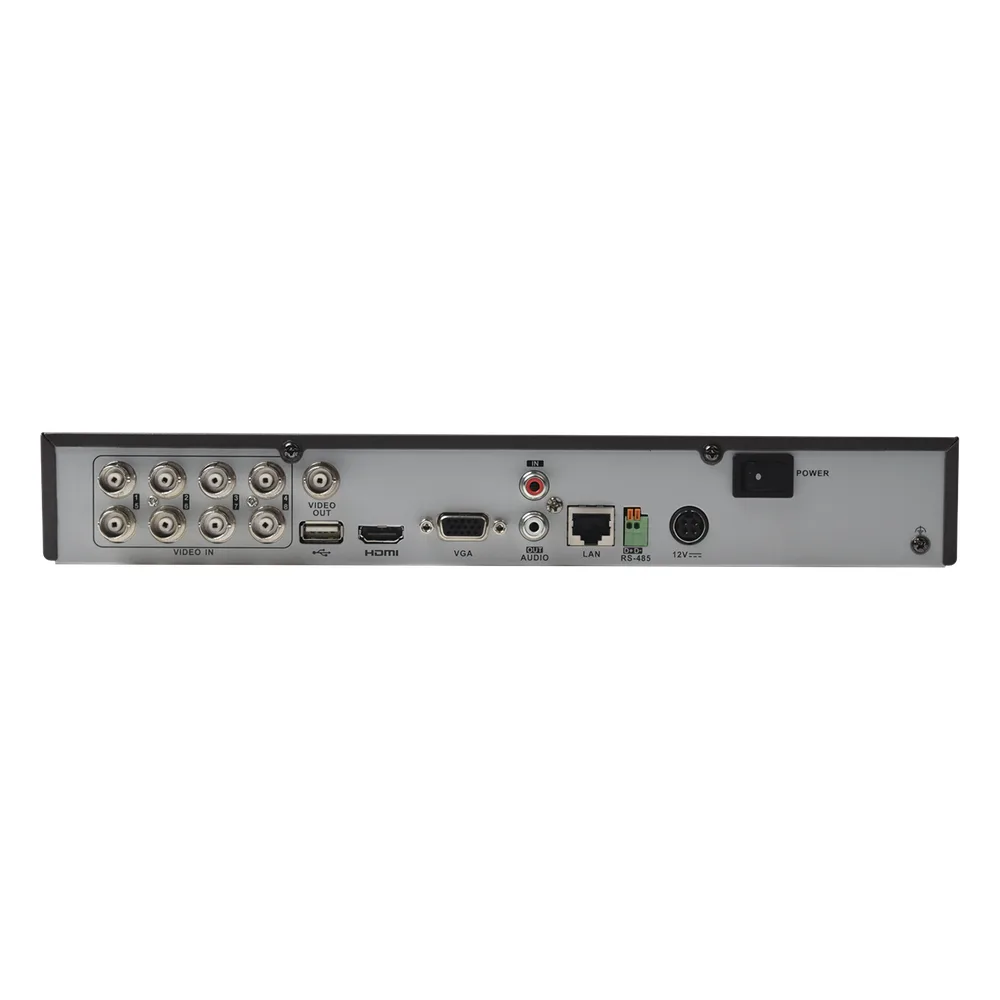 KIT TurboHD 1080p / DVR 8 Canales / 4 Cámaras Bala (exterior 2.8 mm) / 4 Cámaras Eyeball (exterior 2.8 mm) / Transceptores / Conectores / Fuente de Poder Profesional hasta 15 Vcc para Largas Distancias – vista 3