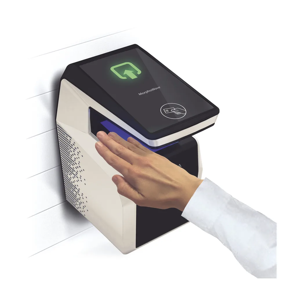 Lector de huella MorphoWave Compact /Prox HID/iClasss/Mifare/Desfire card reader and HID Mobile Access – vista 2