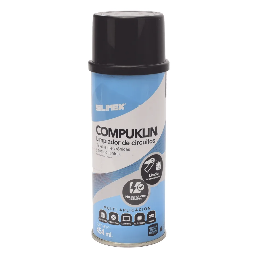 Limpiador desengrasante en aerosol dielectrico, para tarjetas electrónicas y circuitos, bote 454 ml