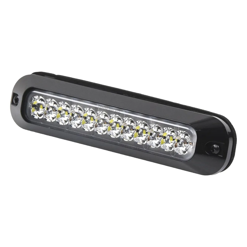 Luz Auxiliar de 12 LED, Rojo/Blanco, Lente Transparente