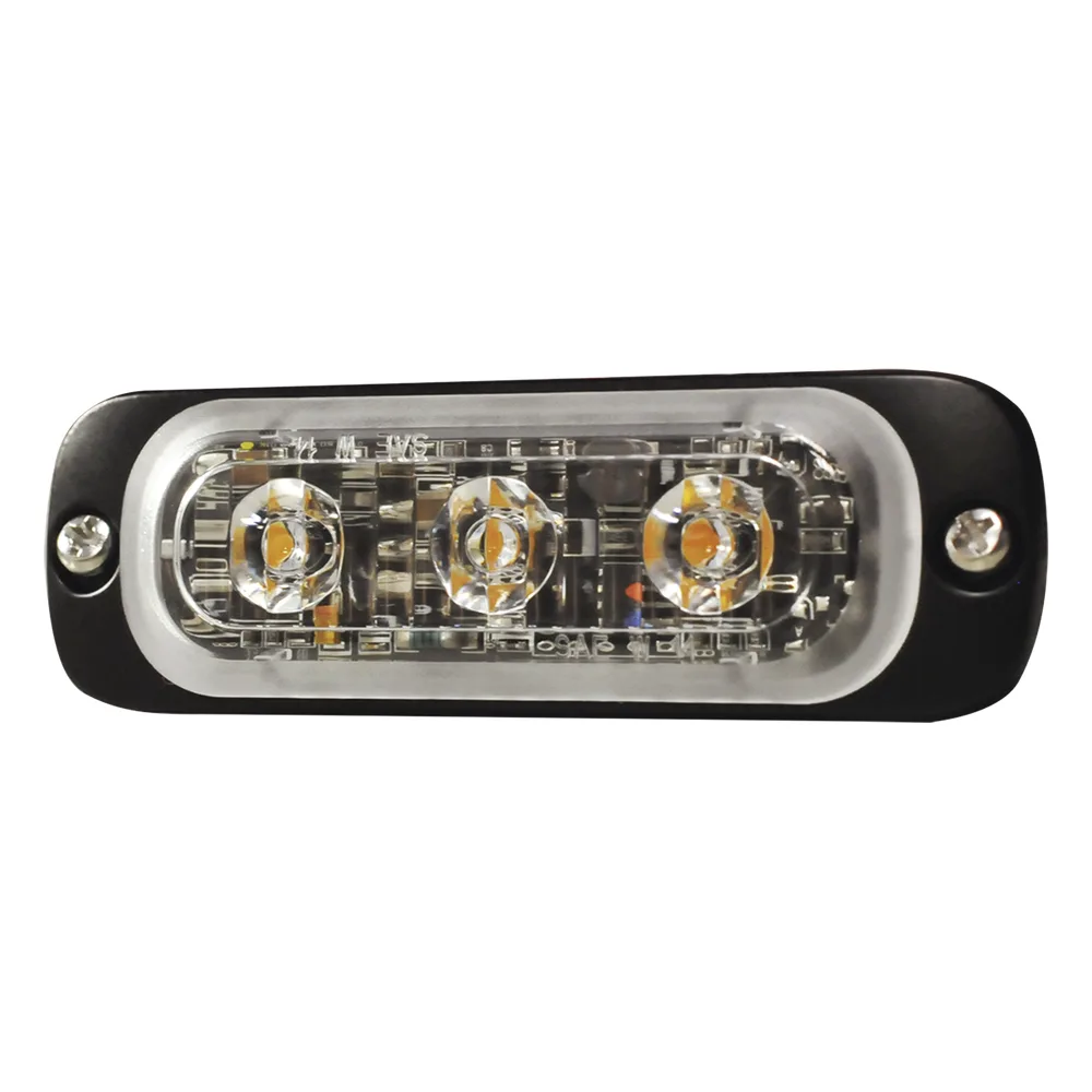 Luz Auxiliar de 3 LED, Rojo, Lente Transparente, SAE