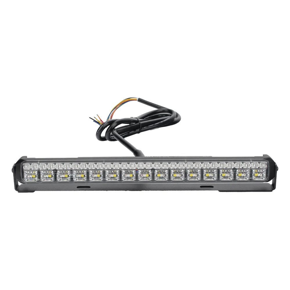 Luz Auxiliar de 45 LED, Top Rojo, Tricolor Rojo/Ambar/Blanco, 11.42", Lente Transparente, SAE – vista 3
