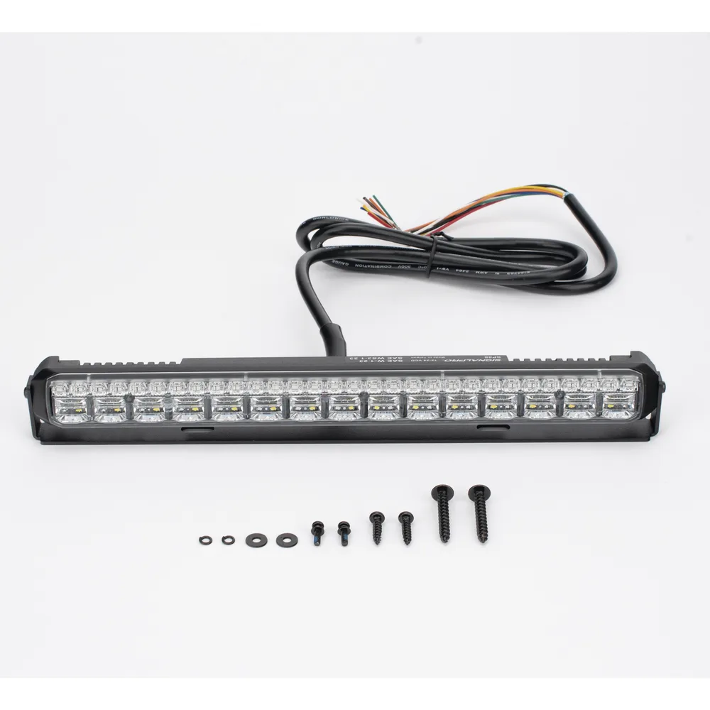 Luz Auxiliar de 45 LED, Top Rojo, Tricolor Rojo/Ambar/Blanco, 11.42", Lente Transparente, SAE – vista 4