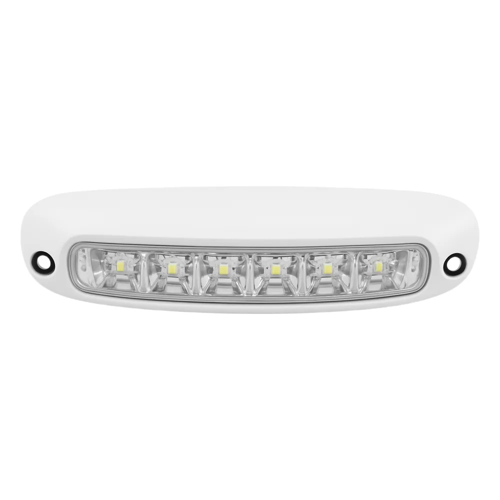 Luz Auxiliar de Escena de 6 LED, Blanco, Lente Transparente, Bisel Blanco