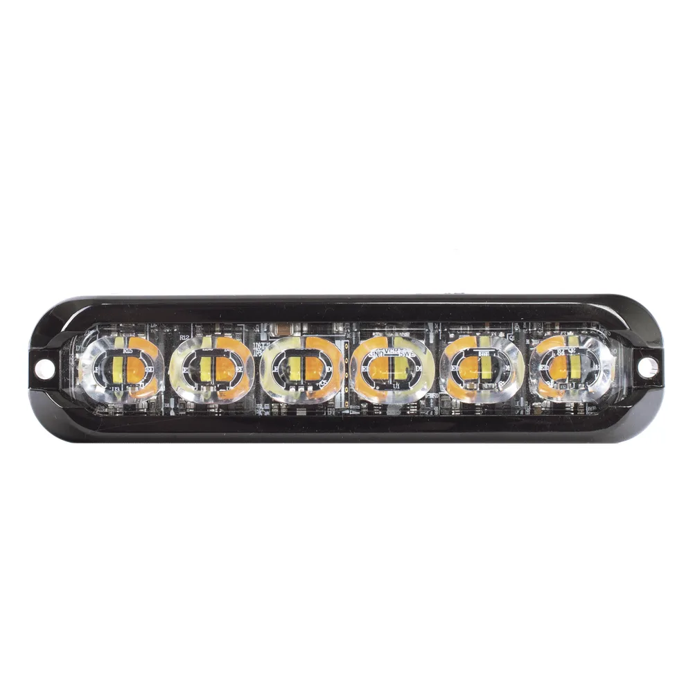 Luz Auxiliar Flexible de 12 LED, Ambar/Blanco, Lente Transparente