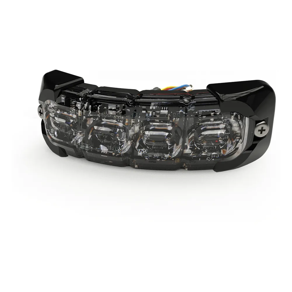 Luz Auxiliar Flexible de 8 LED, Azul/Blanco, Lente Transparente