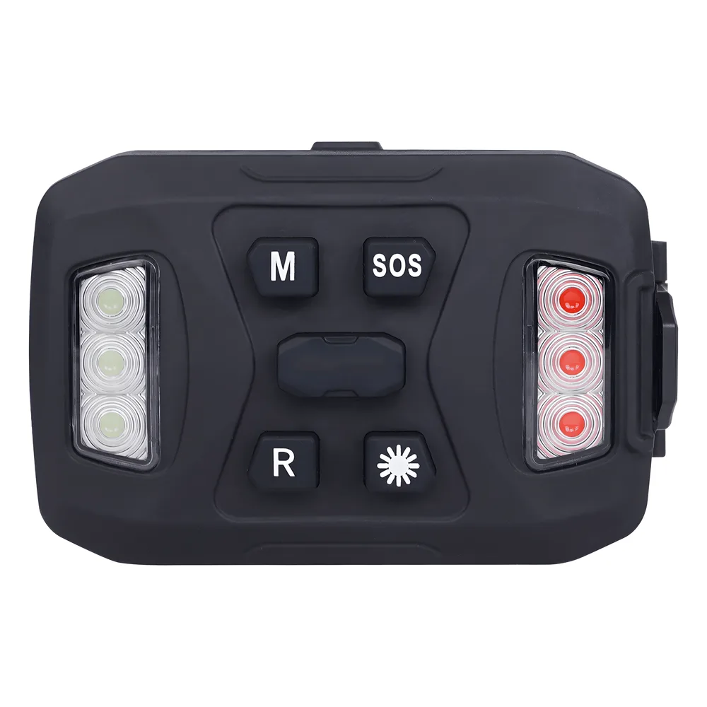 Luz Auxiliar Recargable, 26 LEDs, Rojo/Azul/Blanco, Incluye Clip y Base Magnética