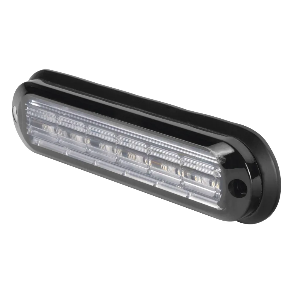 Luz Auxiliar Ultra Brillante IP67 de 6 LEDs, Color Claro, con mica transparente y bisel negro – vista 2