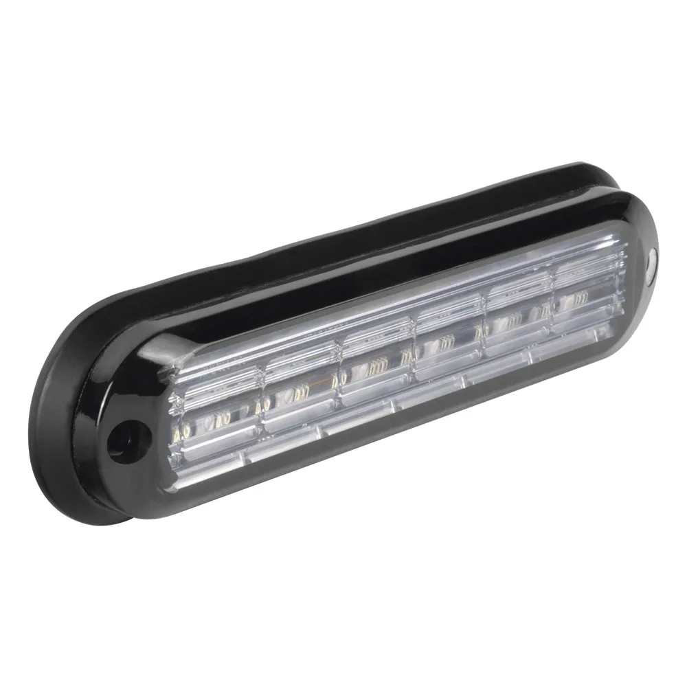 Luz Auxiliar Ultra Brillante IP67 de 6 LEDs, Color Claro, con mica transparente y bisel negro – vista 3