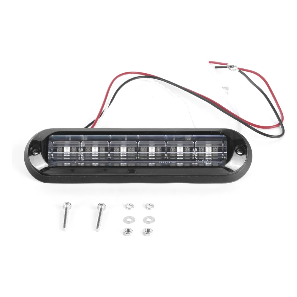 Luz Auxiliar Ultra Brillante IP67 de 6 LEDs, Color Claro, con mica transparente y bisel negro – vista 5