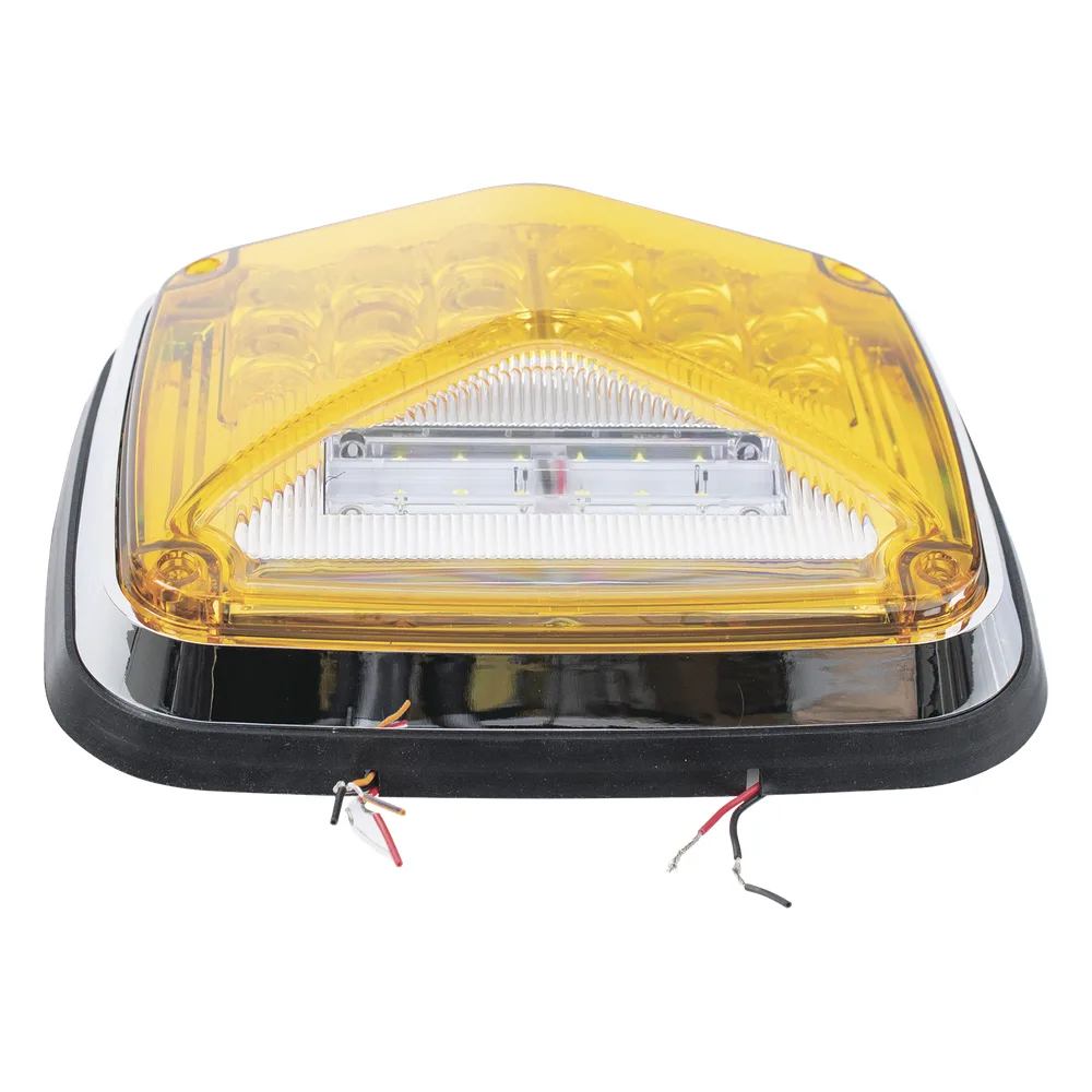 Luz de Advertencia de 8 X 6", Color Ámbar, Con Luz de Trabajo clara, Ideal para Ambulancias