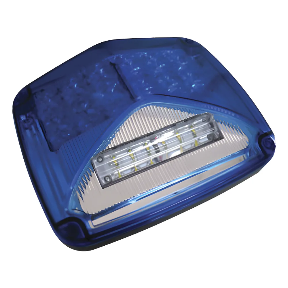 Luz de advertencia de 8 X 6", Color Azul, Con Luz de Trabajo Clara, Ideal para Ambulancias