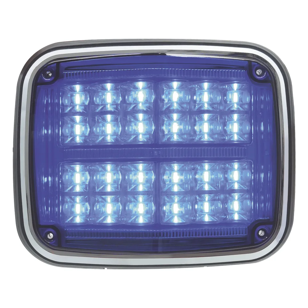 Luz de advertencia de 8 X 6", Color Azul, SAE,  IP67, Ideal para Ambulancias