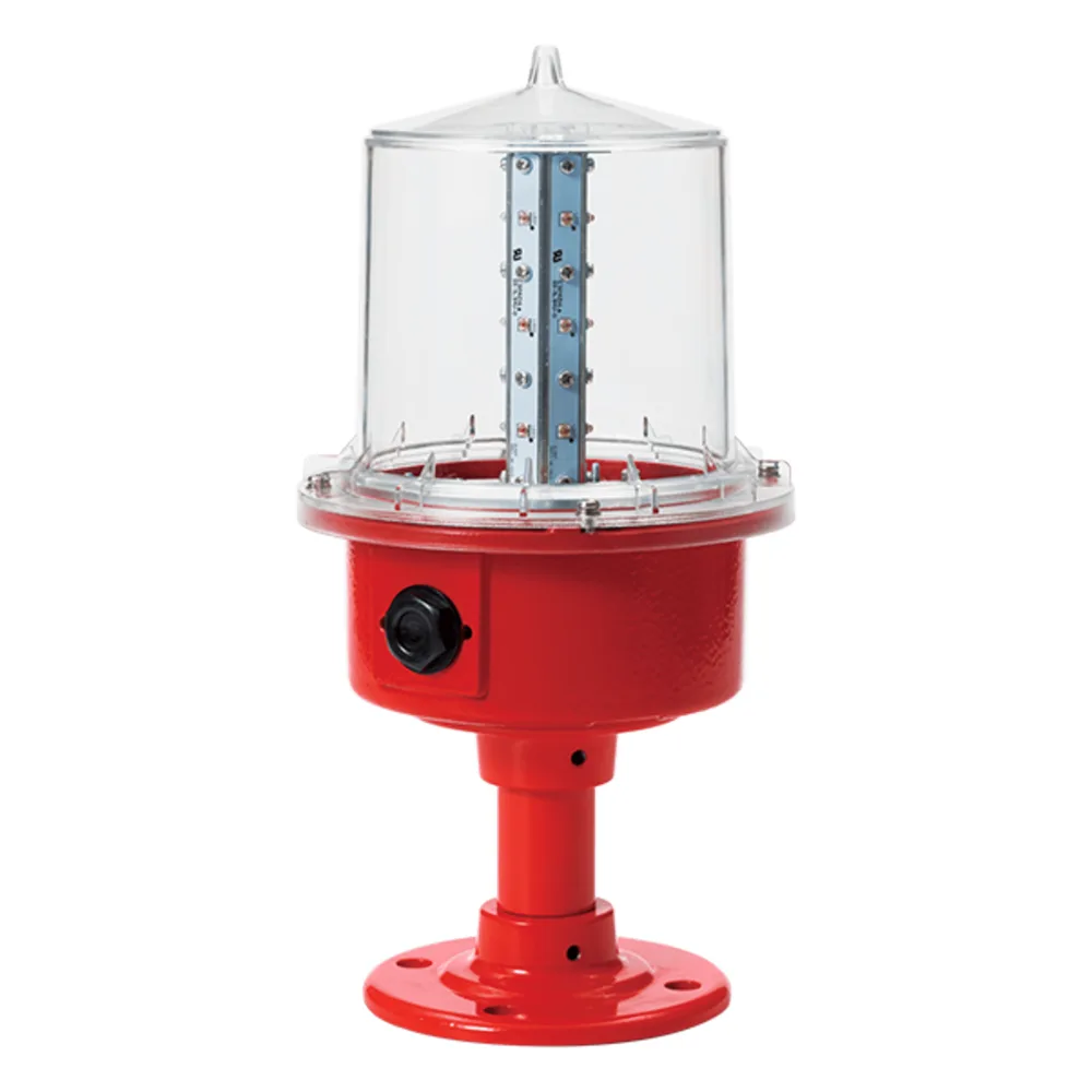 Luz de Obstrucción 24 VCD con Poste, de Aviación LED de Baja Intensidad (Tipo B), Certificación ICAO, Protección IP66 y Alta Durabilidad para Torres y Estructuras