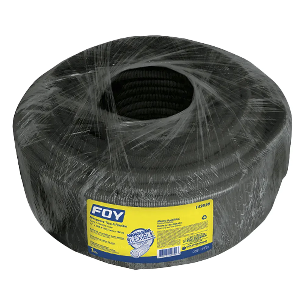 Manguera flexible para cables 1/2" x 100 m /Polietileno Alta Densidad HDPE/ Sin guía /Para uso en interiores.