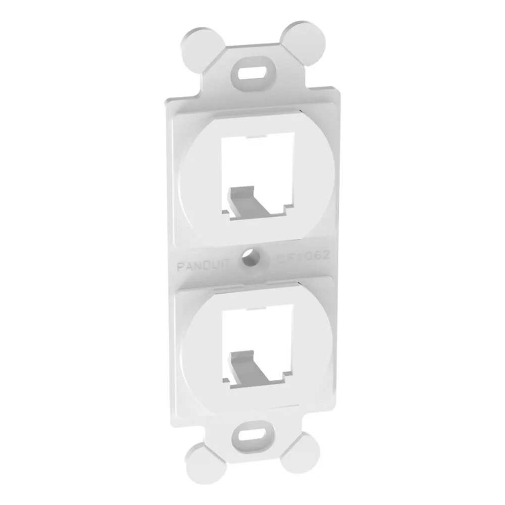 Marco de Módulo Dúplex, Para Placas Frontales Estándar NEMA 106, Acepta 2 Módulos Mini-Com, Color Blanco – vista 2