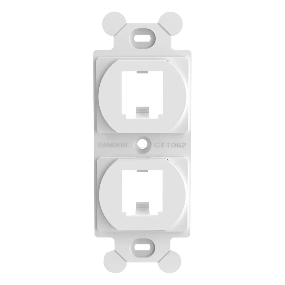 Marco de Módulo Dúplex, Para Placas Frontales Estándar NEMA 106, Acepta 2 Módulos Mini-Com, Color Blanco