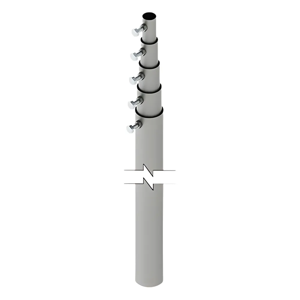 Mástil telescópico de 15 m (49.2 ft) Compuesto por 5 Secciones Concéntricas (requiere accesorios de instalación)