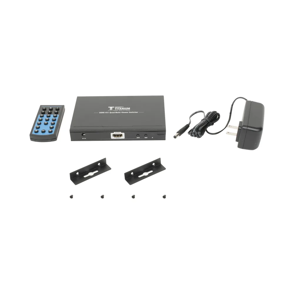 MATRICIAL DE VIDEO HDMI 4X1 (Divisor) | 4 Entradas a 1 Salida HDMI | 1080p @ 60Hz | Diferentes modos de Display | Pantalla completa, Modo Dual, Modo Quad | Conmutación por Botón o Control Remoto | Botón de Control de audio – vista 6