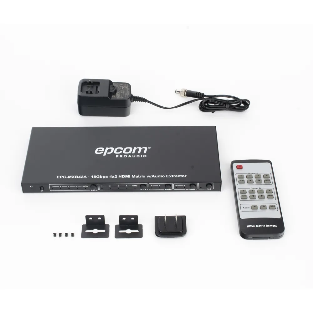 Matricial HDMI | 4x2 | 4K2K@60Hz | HDR | YCbCr 4:4:4 | EDID Auto | Extractor de Audio | Salida de audio análoga y digitalizados | HDCP 2.2 | 18 Gbps – vista 8