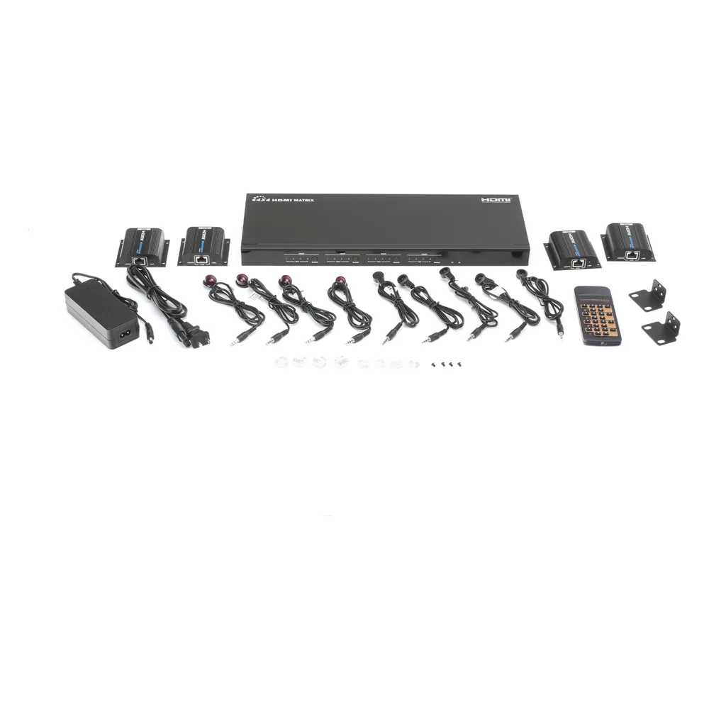 MATRICIAL Y EXTENSOR DE VIDEO HDMI 4 x 4 / 4 Entradas HDMI / 4 Salidas HDMI Loop / 4 Salidas RJ45 para Extender la señal 40 metros por salida  /  1080 @ 60Hz / Conmutación por RS232, Control Remoto o Ethernet. – vista 6