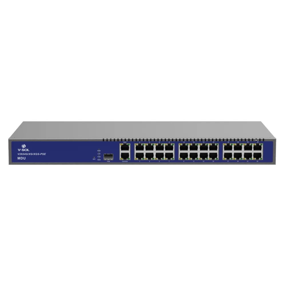 MDU Triple-mode PON (GPON/XGPON/XGSPON) / 24 Puertos PoE 802.3at Gigabit /  1 Puerto PON – vista 2
