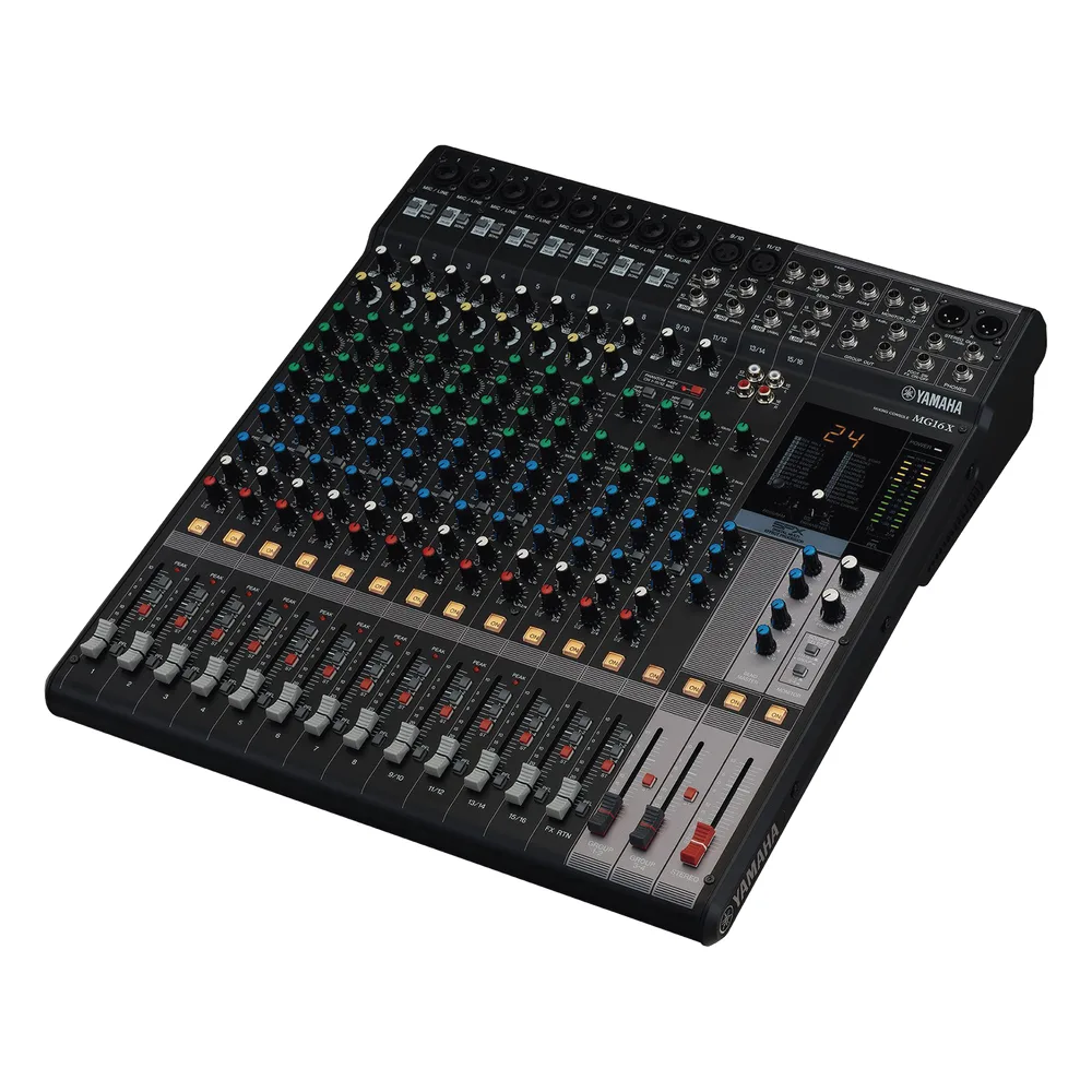 Mezcladora de Audio | 16 Canales | 10 Entradas de Micrófono | Entradas de Línea | Efectos | (MG16X)