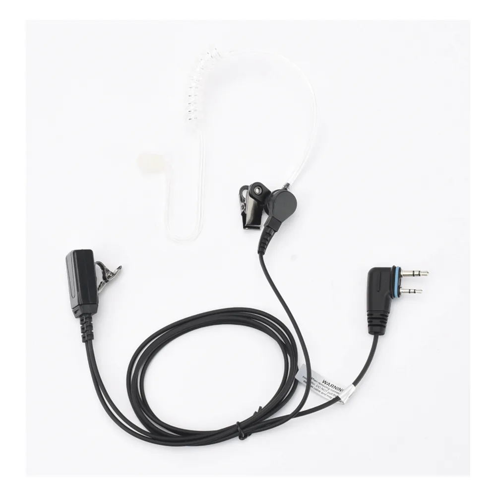 Micrófono-Audífono de Tubo Acústico Transparente / Conector 2 Pines / PTT de Solapa / Kevlar / Compatible ICOM – vista 2