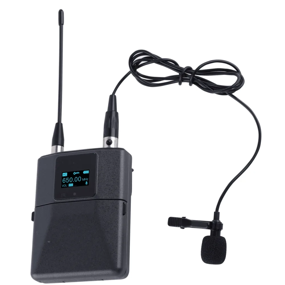Micrófono de Solapa Digital Inalámbrico EP-59L / Condenser / Rango Frecuencia 540-590MHz y 640-690MHz / Modulación pi/4-DQPSK / Potencia Salida ≥10dBm / Autonomía >10 Horas / OLED Display / Ajuste Potencia y Volumen / Fun – vista 2