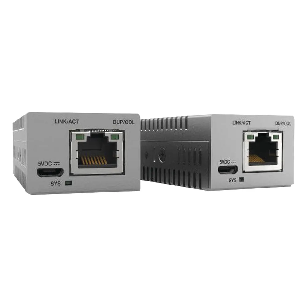 Mini Convertidor de medios de cobre a fibra MultiModo de escritorio 1000TX a 1000SX conector ST – vista 2