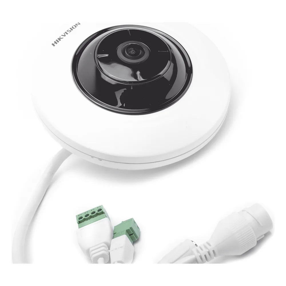 Mini Fisheye IP 5 Megapixel / Panorámica 180° - 360° / Microfono Integrado / 8 mts IR / Uso en Interior / PoE / Múltiples Vistas por iVMS-4200 / Alarmas I/O / Micro SD – vista 4