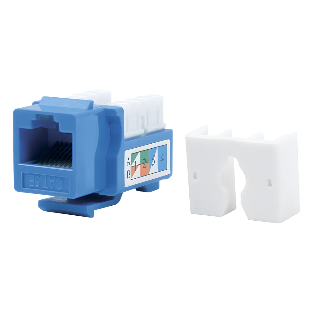 Módulo Jack Keystone Cat5e con Terminación 110 (Punchdown) para Faceplate - Color Azul