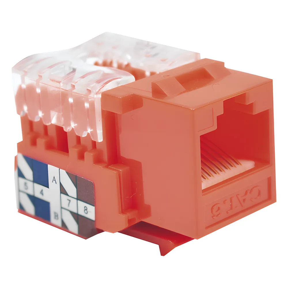 Módulo Jack Keystone Cat6 con Terminación 110 (Punchdown) para Faceplate - Color Rojo – vista 3