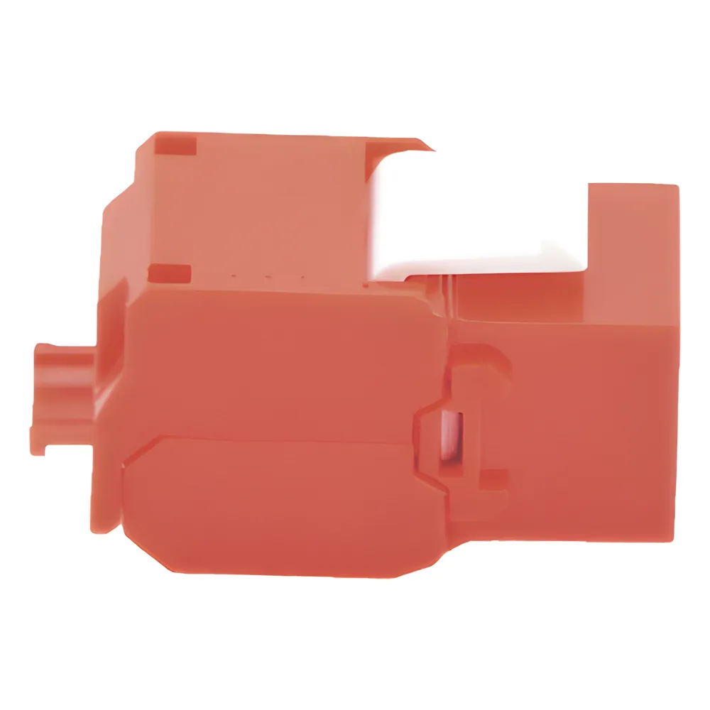 Módulo Jack Keystone Cat6 (Toolless), con Terminación en Ángulo 180 - Color Rojo, Compatible con Faceplate y Patchpanel Linkedpro – vista 3