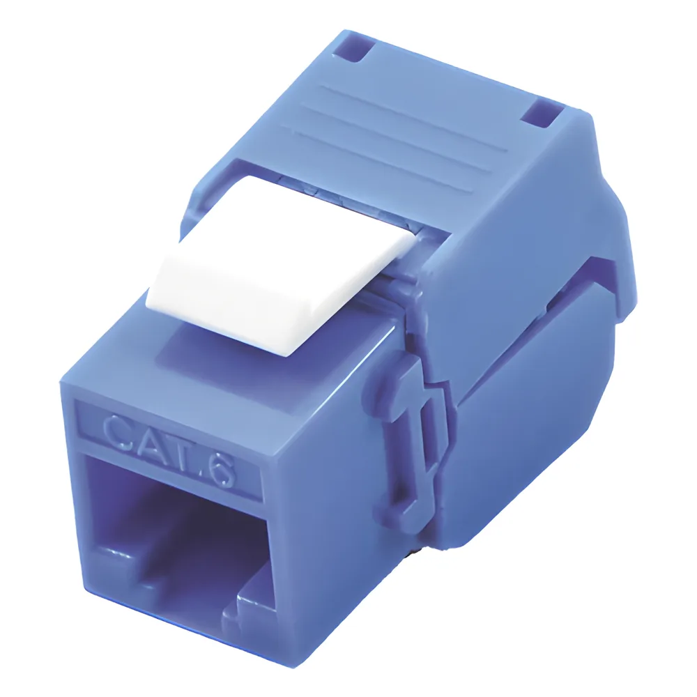 Módulo Jack Keystone Cat6 (Toolless), con Terminación en Ángulo 180 Grados Color Azul, Compatible con Faceplate y Patchpanel Linkedpro