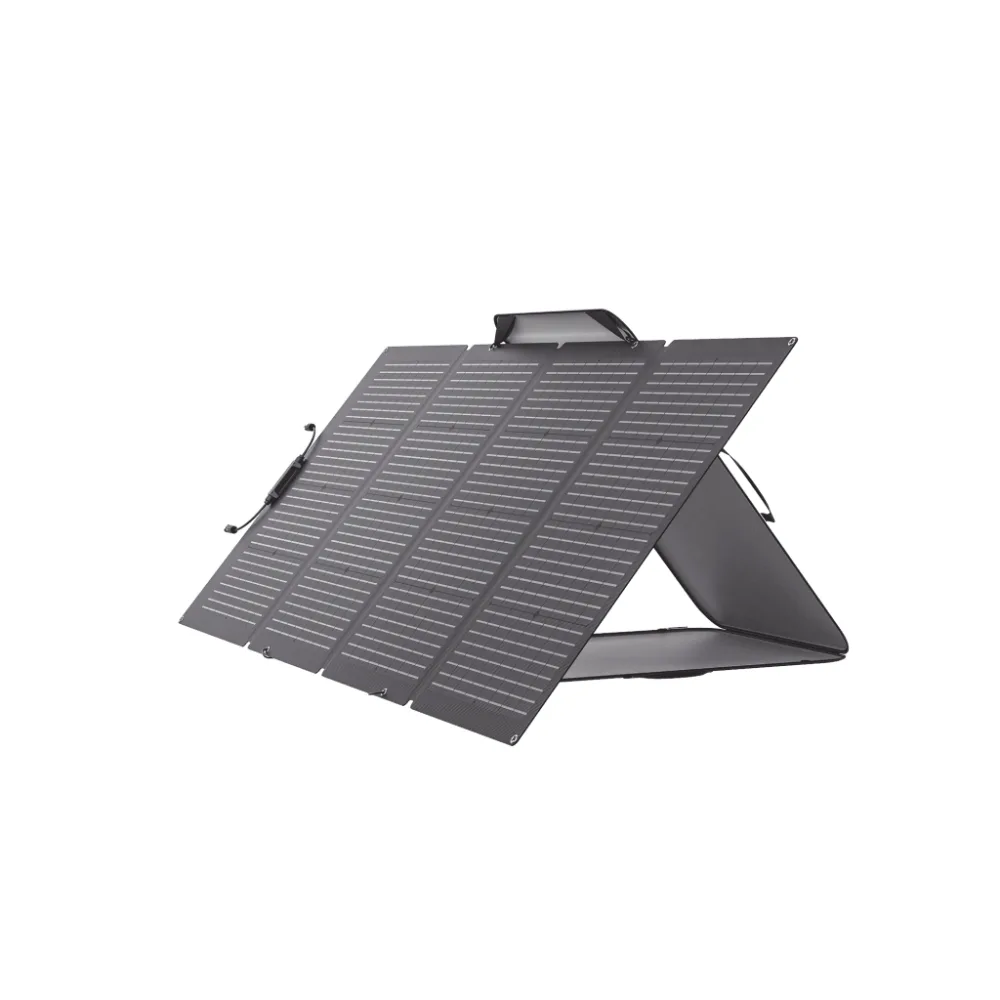 Módulo Solar Bifacial, Portátil y Flexible de 220W Recomendado para Estaciones Portátiles EFD330, EFD350 ó EFD500 / Ajuste de Ángulo / Carga Eficiente / Incluye Cable XT60 a MC4