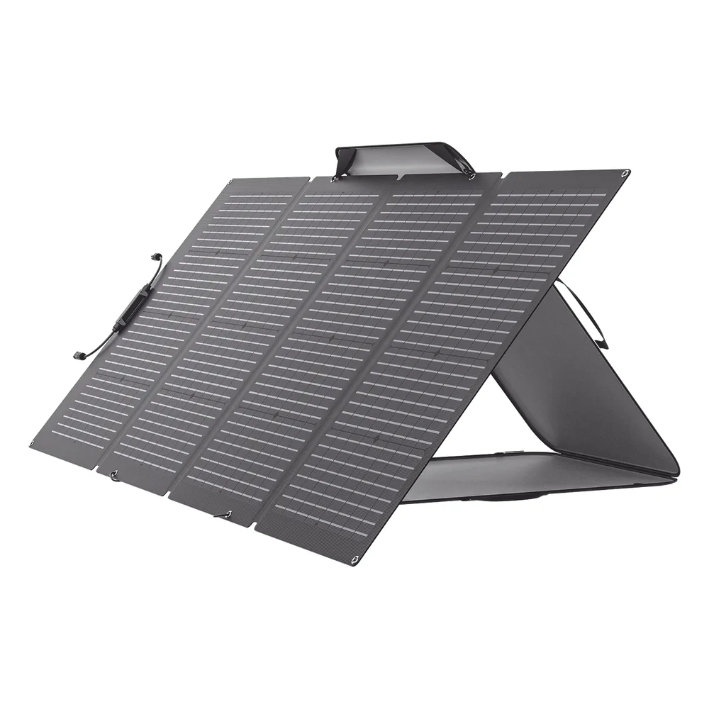 Módulo Solar Bifacial, Portátil y Flexible de 220W Recomendado para Estaciones Portátiles EFD330, EFD350 ó EFD500 / Ajuste de Ángulo / Carga Eficiente / Incluye Cable XT60 a MC4
