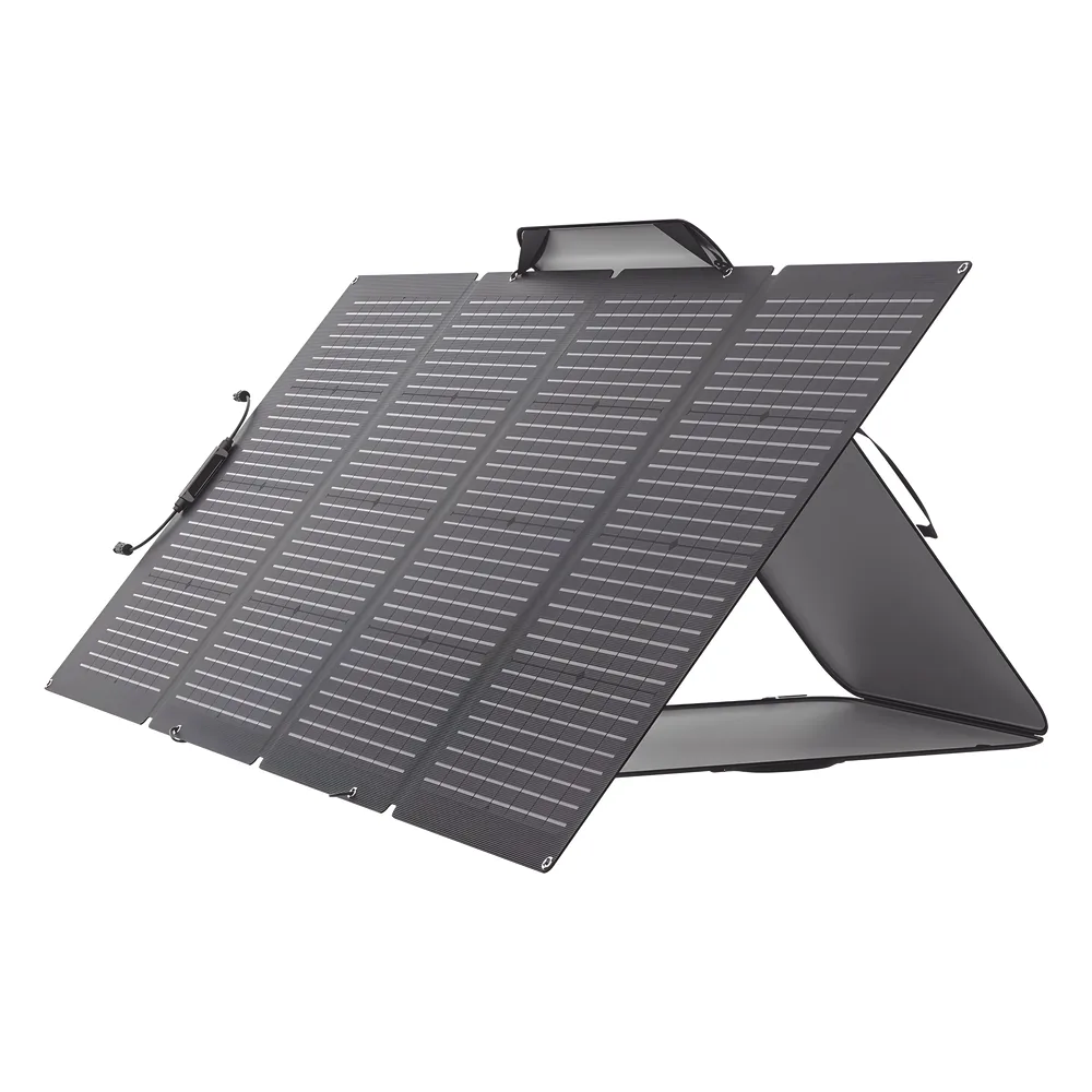 Módulo Solar Portátil y Flexible de 220W Recomendado para Estaciones Portátiles EFD330, EFD350 ó EFD500 / Ajuste de Ángulo / Carga Eficiente / Incluye Cable XT60 a MC4